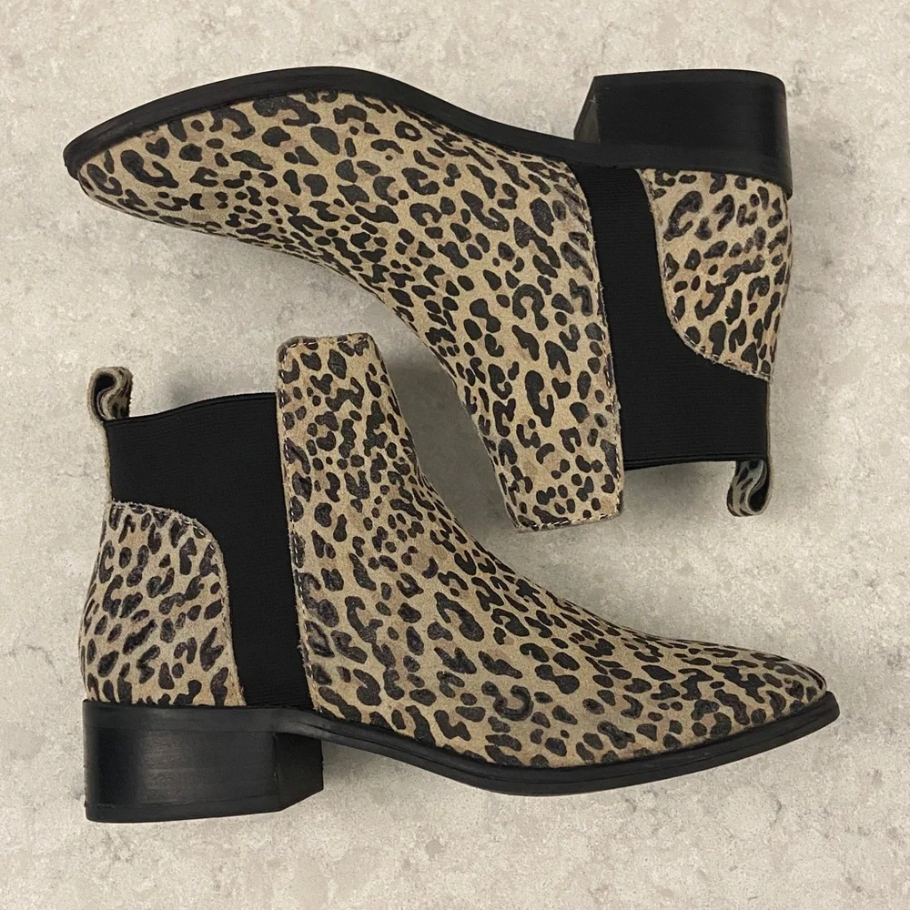 Sale! Dolce Vita Tan Leopard Suede Ankle Booties, size 7 - Picture 6 of 11